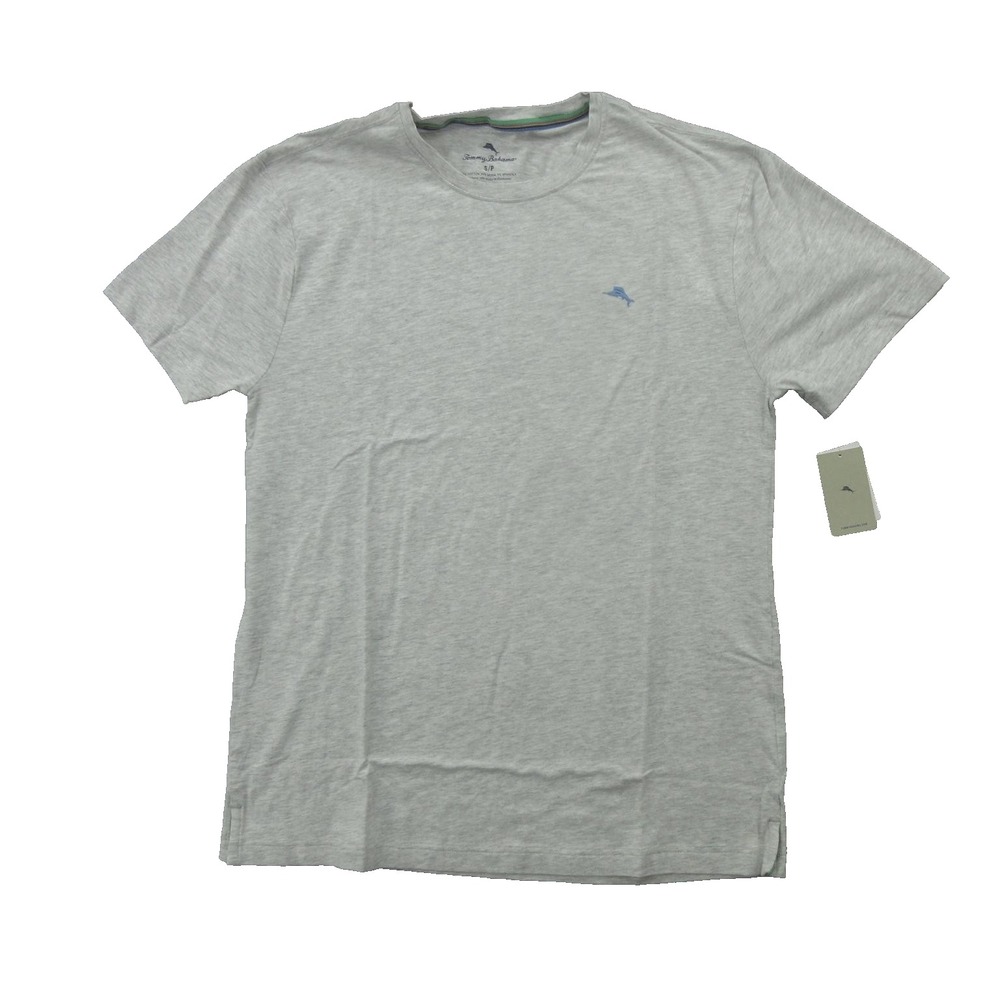 Tommy Bahama Shirt Mens Small Heather Gray Tee Marlin Logo Stretch TB62620 New